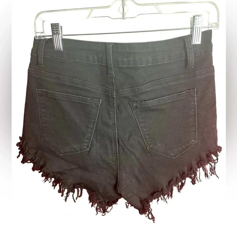 KanCan 'The Estilio' Cutoff Short High Waist Boho Black Size - Picture 5 of 9